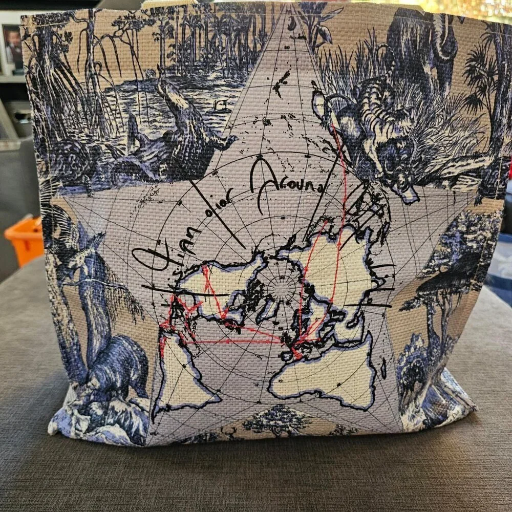 Christian Dior Book Tote Bag Toile De Jouy Lucky Star Women's Multicolor